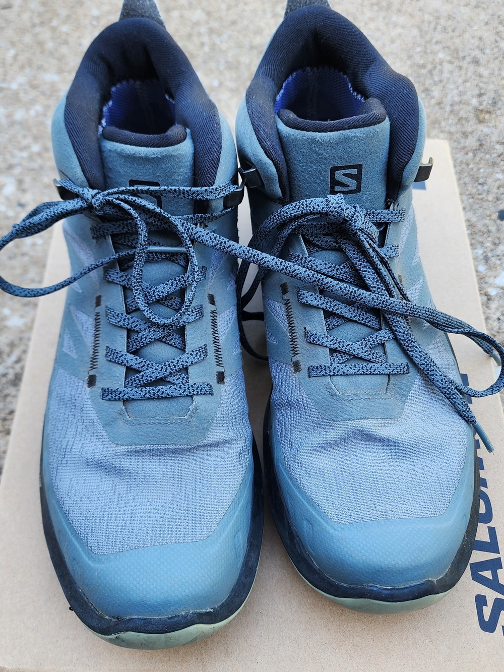 Salomon Women's Size 10.5 Gray Blue Trail Hiking Boots